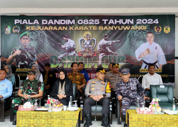 Kapolresta Banyuwangi Bersama Forkopimda Hadiri Kejuaraan Karate Dandim Cup 2024