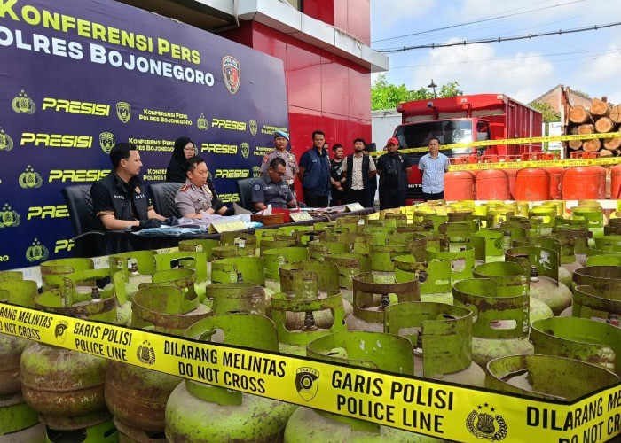 Polres Bojonegoro Bongkar Sindikat Elpiji Oplosan, Gas Melon Disuntik ke Tabung 50 Kg