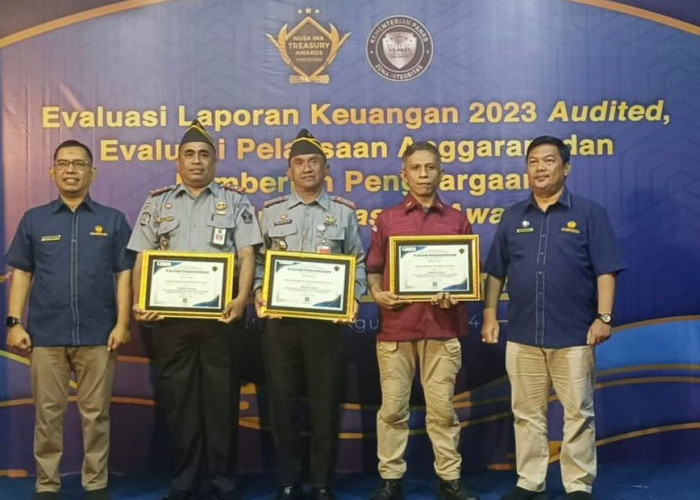 Lagi! Satuan Kerja Kumham Maluku Borong Penghargaan Pengelolaan Keuangan dari KPPN