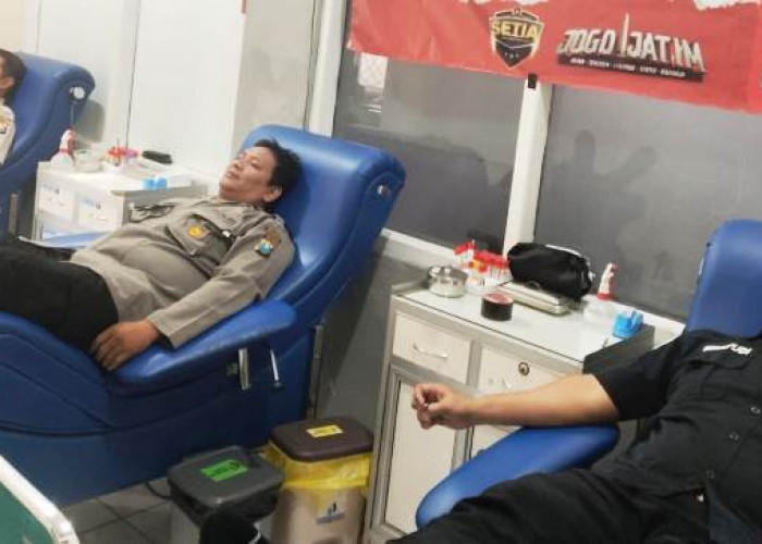 Polres Magetan Gelar Donor Darah Rayakan HUT ke-74 Humas Polri