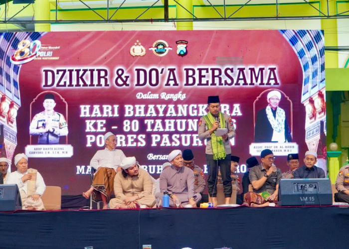Kapolres Pasuruan Hadir dalam Dzikir dan Doa Bersama Ribuan Jemaah Subuhan Al Busyro Bangil