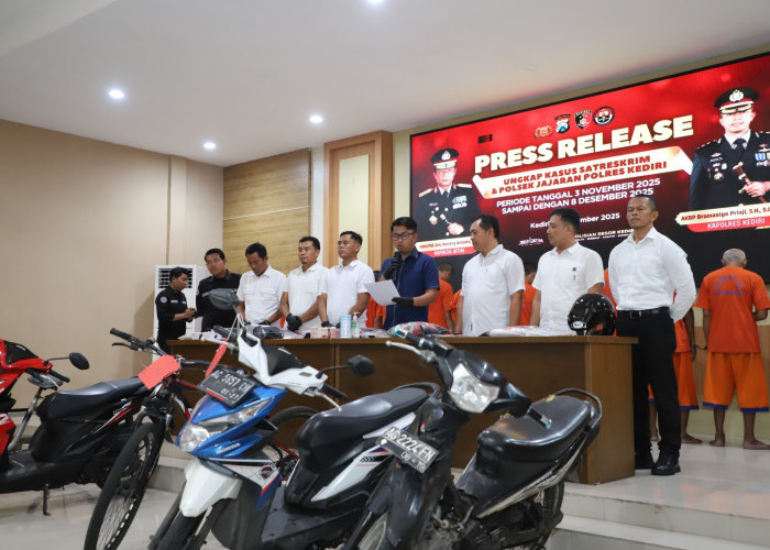 36 Hari, Polres Kediri Ungkap 19 Kasus, Tangkap 33 Tersangka
