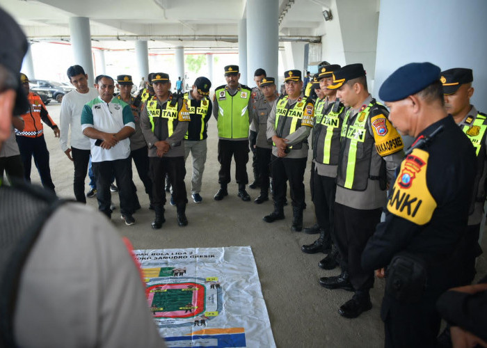 Polres Gresik Gelar Pengamanan Ketat Pertandingan Gresik United vs Persipal Palu  