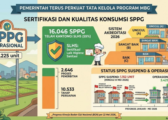 Pemerintah Perkuat Tata Kelola Program MBG, 16.046 SPPG Sudah Kantongi SLHS