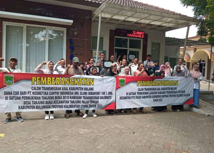 Disnakertrans Kabupaten Malang Berangkatkan 2 KK Sebagai Transmigran