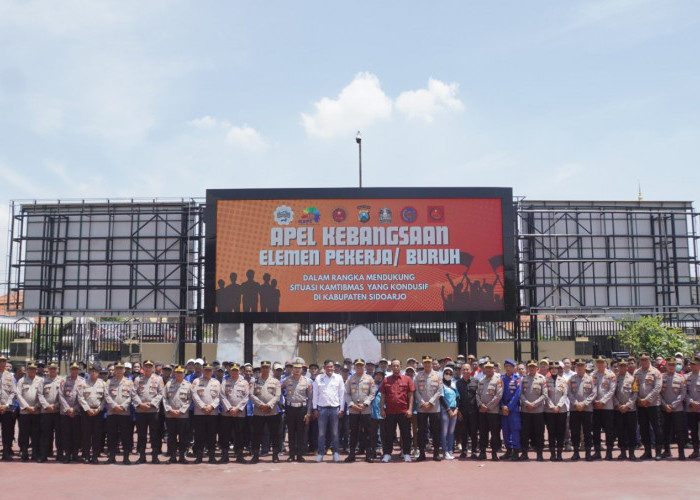 Buruh Apel Kebangsaan dan Doa Bersama di Mapolresta Sidoarjo