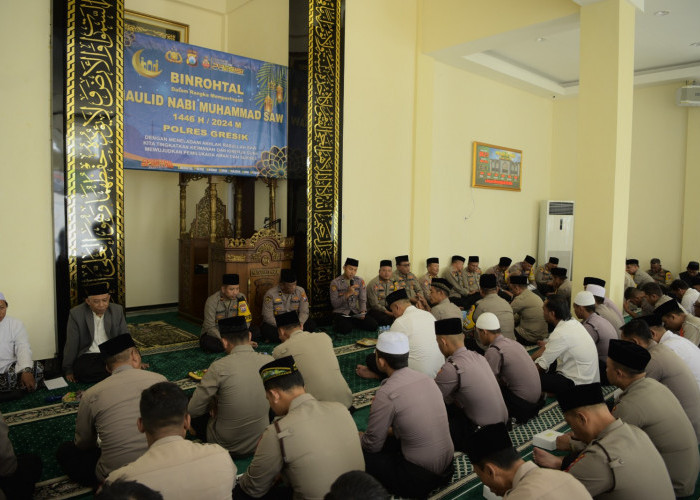 Gelar Peringatan Maulid Nabi Muhammad SAW, Polres Gresik Ajak Masyarakat Wujudkan Pilkada Damai