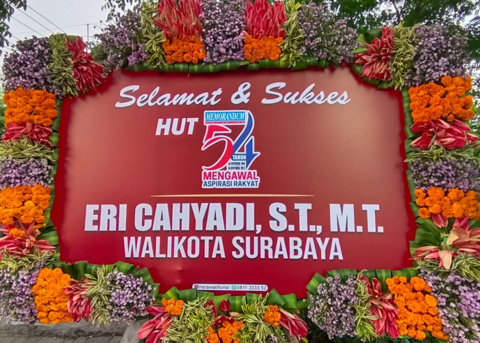 Beri Karangan Bunga HUT Ke-54 Memorandum, Ini Kata Wali Kota Surabaya Eri Cahyadi