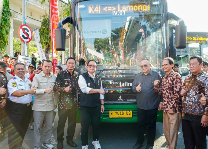 Bus Trans Jatim Koridor IV Resmi Beroperasi, Siap Layani Warga Lamongan 