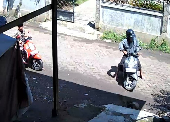 Motor Perangkat Desa Tambakrejo Pasuruan Digondol Maling Terekam CCTV