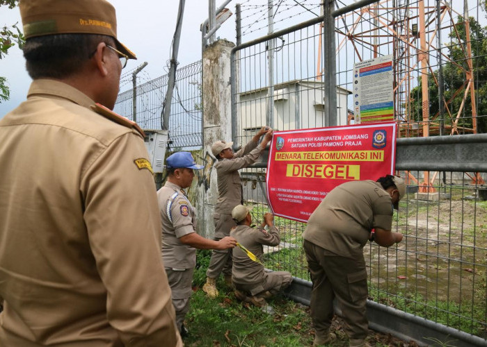 Pemkab Jombang Segel RatusanTower BTS Tak Kantongi Sertifikasi Laik Fungsi 