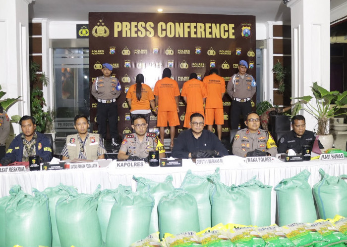Polres Pasuruan Bongkar Kasus Pengemasan Ulang 20 Ton Beras SPHP di Beji, Amankan 4 Terduga Pelaku
