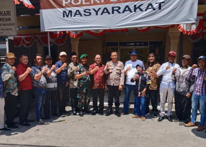 Sejumlah Elemen Masyarakat dan TNI-Polri di Gresik Bersinergi Cegah Anarkisme