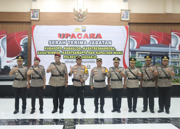 5 Pejabat Utama Polresta Sidoarjo dan Kapolsek Waru Resmi Berganti