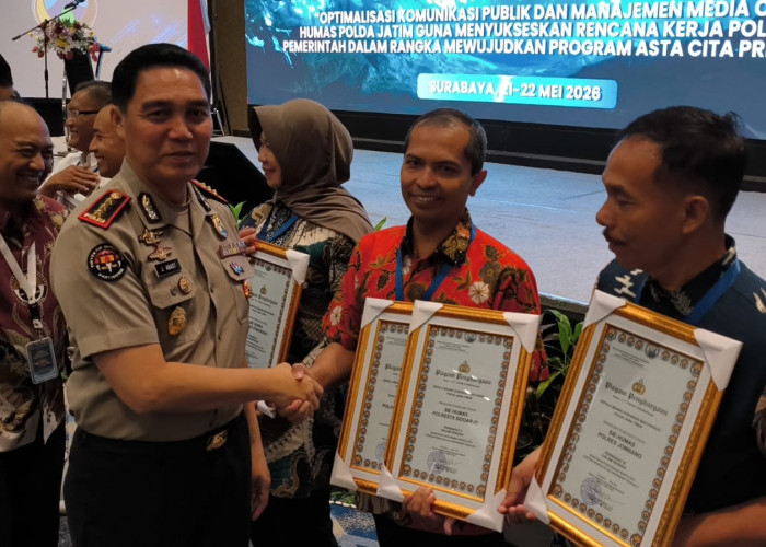Humas Polresta Sidoarjo Raih Dua Penghargaan di Rakernis Bidhumas Polda Jatim 2026