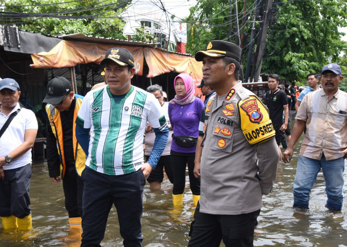 Kapolresta Sidoarjo Ikuti Apel Siaga Banjir dan Cek Wilayah Terdampak