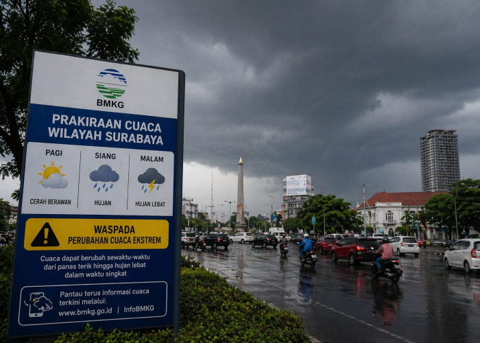 Surabaya Masuki Puncak Pancaroba, BMKG Ingatkan Potensi Hujan Lebat dan Angin Kencang Hingga Mei