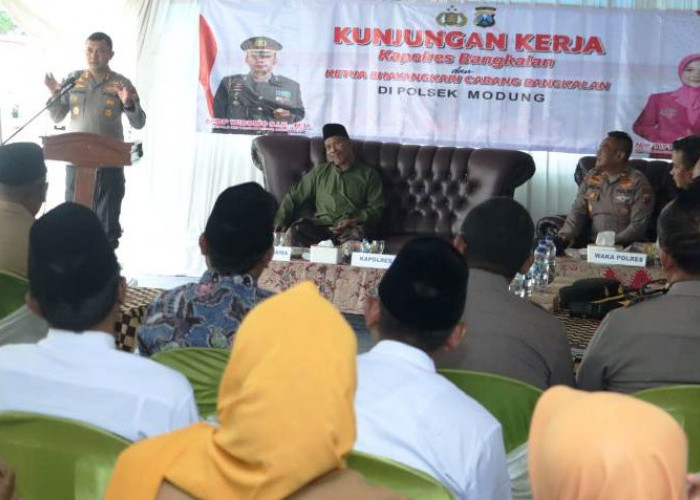 Sambangi Polsek Modung, Kapolres Bangkalan Ajak Forkopimcam dan Kades Solid Jaga Kamtibmas