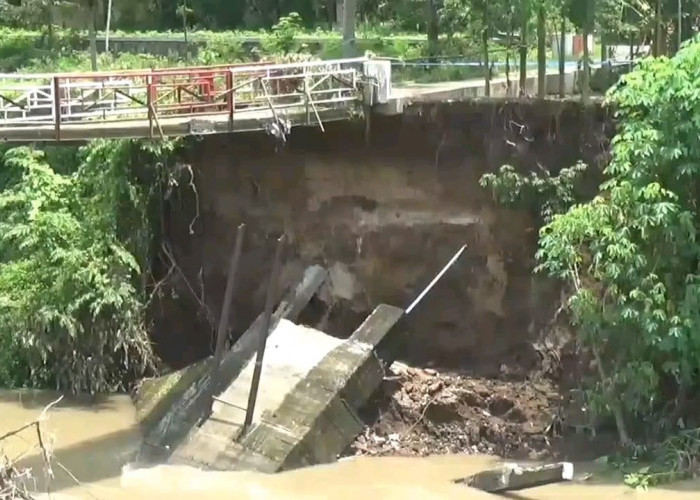 Hujan Deras Hancurkan Jembatan Desa Bagon Jember, Akses Warga Terputus