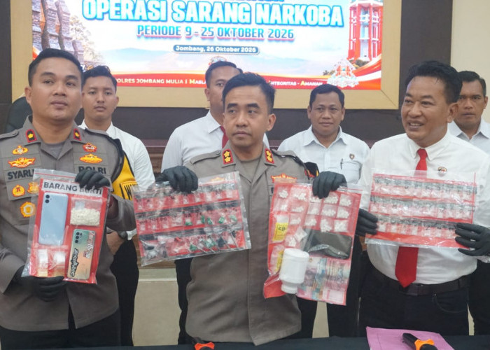 Operasi Sarang Narkoba di Jombang, 20 Tersangka Diringkus, 60,26 Gram Sabu Disita