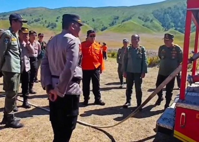 Wujud Kesiapsiagaan Karhutla, Polres Probolinggo Bersama Balai Besar TNBTS Gelar Apel Siaga