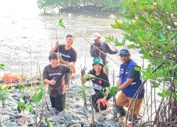 TPS Serahkan 3 Ribu Bibit Mangrove untuk Pesisir Tambak Sarioso Surabaya