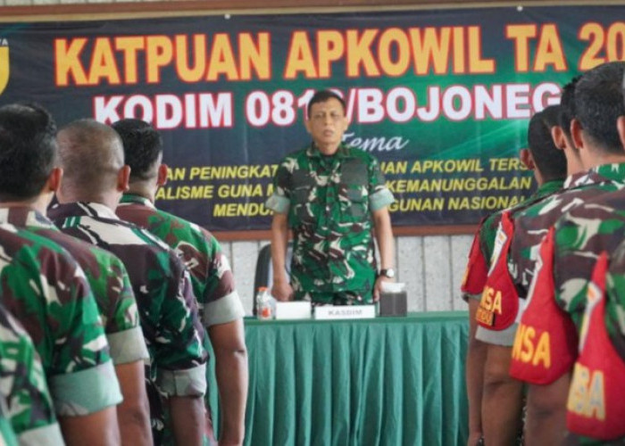 Bekali Kemampuan Binter para Babinsa, Kodim Bojonegoro Gelar Katpuan Apkowil Tersebar