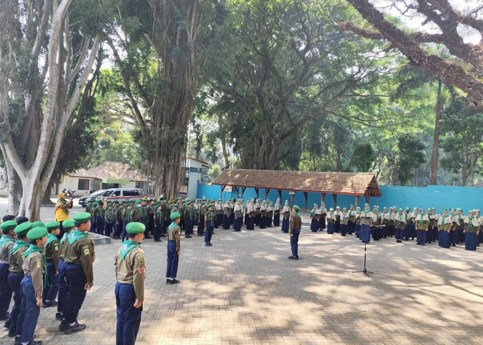 Ratusan Pandu HW Kabilah Jenderal Sudirman MIMSAPA Kediri Ikuti Educamp di Kawasan Taman Wisata Ubalan