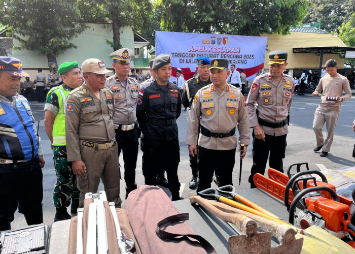 Polres Lumajang Gelar Apel Tanggap Darurat Bencana, Pastikan Kesiapan Personel dan Peralatan