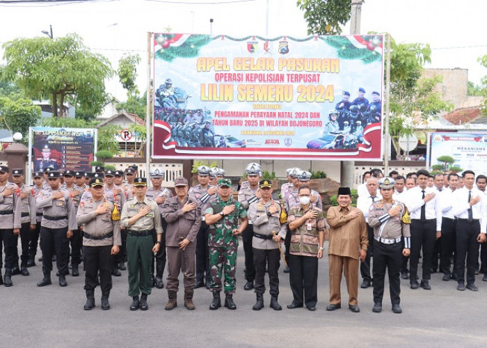 Kapolres Bojonegoro Pimpin Apel Gelar Pasukan Operasi Lilin Semeru 2024