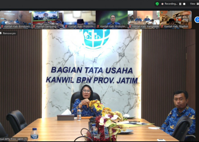 Kanwil BPN Jatim Rapat Zoom dengan Seluruh Kantah, Bahas Capaian Indeks Nilai Strategi Komunikasi