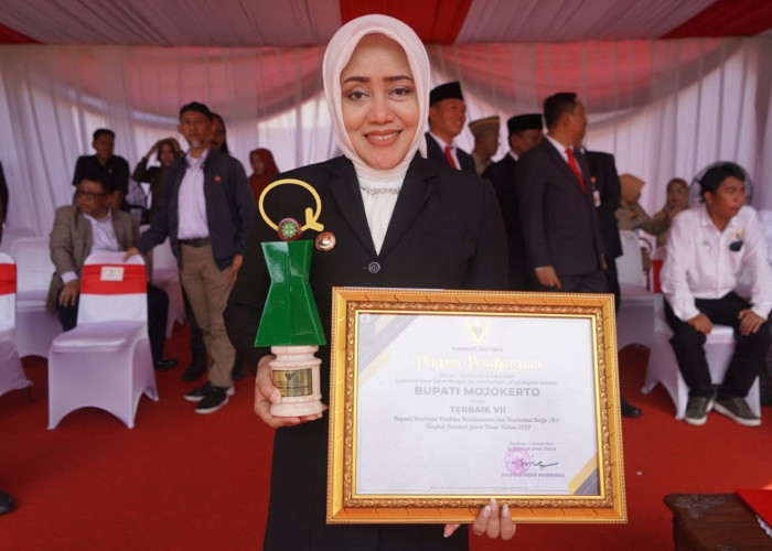 Bupati Mojokerto Raih Penghargaan Pembina K3  Tingkat Jatim Tahun 2024 