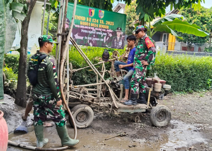 Optimalkan Air Bersih, Pengerjaan 5 Titik Tandon Air Program TMMD ke-124 di Desa Plalangan Jember Dikebut