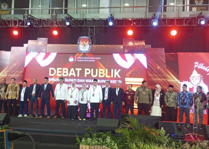 Debat Publik Kedua, Pasangan Cabup Cawabup Kediri Semangat Paparkan Visi Misi dan Program Kerja 