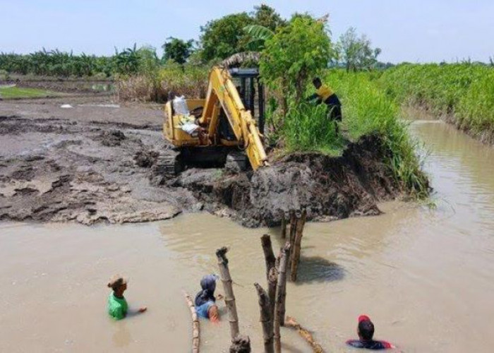Perbaikan Tanggul Anak Kali Lamong di Gresik Nyaris Tuntas, Tersisa Tiga Titik