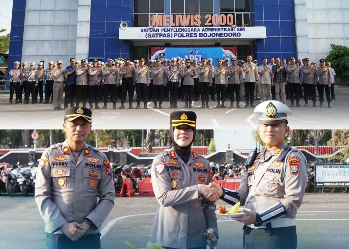 Kapolres Bojonegoro Pimpin Apel Hari Lalu Lintas Bhayangkara Ke-71
