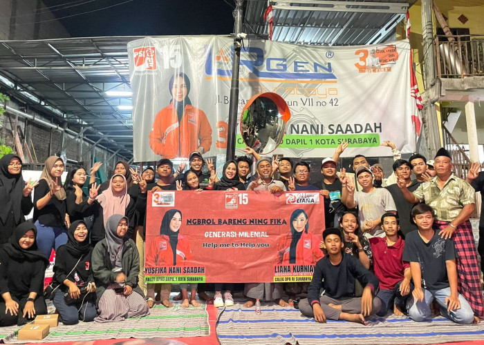 Beri Pendidikan Politik, Bacaleg PSI Surabaya Ning Fika Sarasehan Bareng Pemuda Kartar Bratang Binangun