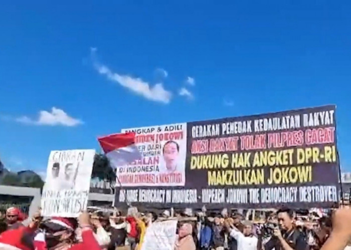 Demo di DPR RI, Massa Tolak Hasil Pemilu dan Tuntut Pemakzulan Jokowi