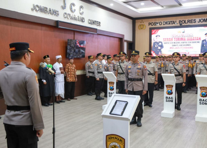 Kapolsek dan Kasihumas Dirotasi, Kapolres Jombang Pimpin Sertijab