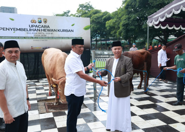 Iduladha 2026, Polda Jatim Salurkan Hewan Kurban ke Masjid dan Pesantren