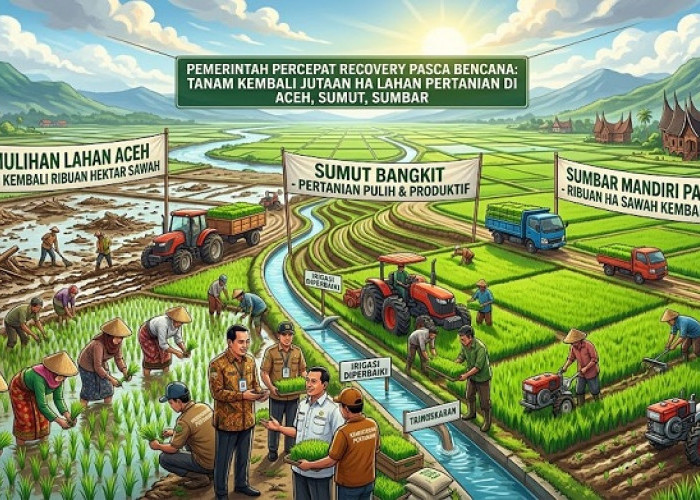 Ribuan Hektare Sawah di Lokasi Bencana Sumatera Kembali Ditanami, Sumbar Capai 98 Persen