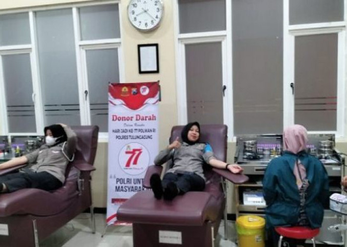 Polwan Polres Tulungagung Gelar Donor Darah Peringati HUT Ke-77 Polwan Tahun 2025