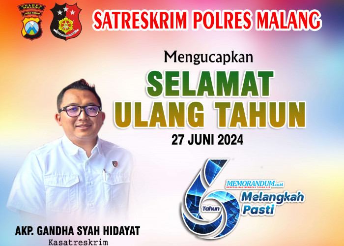 Satreskrim Polres Malang Mengucapkan Selamat HUT ke-6 Memorandum.co.id