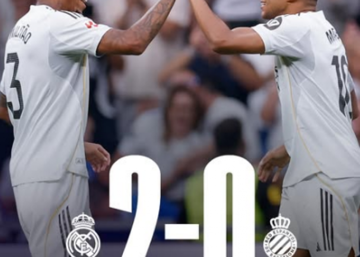 Real Madrid Tekuk Espanyol 2-0, Militao dan Mbappe Jadi Penentu, Bellingham Comeback