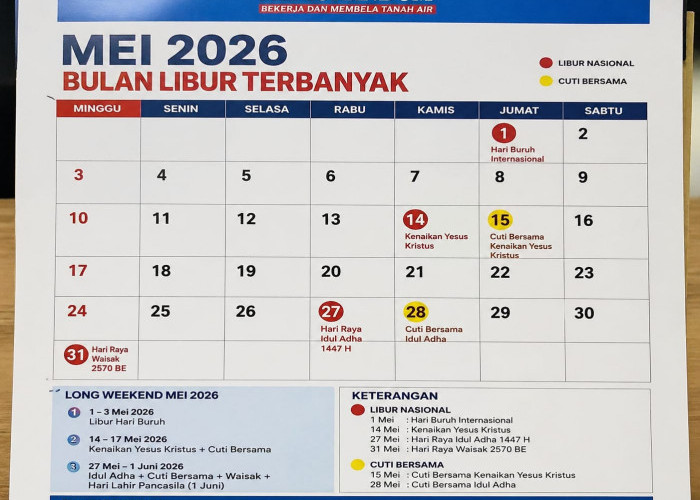 Banjir Libur di Mei 2026: Simak Jadwal Tanggal Merah dan Cuti Bersamanya!