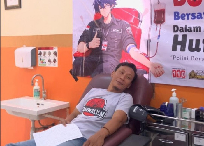 Sambut HUT Ke-75 Humas Polri, Polresta Tuban Gelar Donor Darah Bersama Insan Media