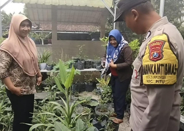 Dukung Ketahanan Pangan di Ngawi, Bhabinkamtibmas Sambang Pemanfaatan Pekarangan Warga 