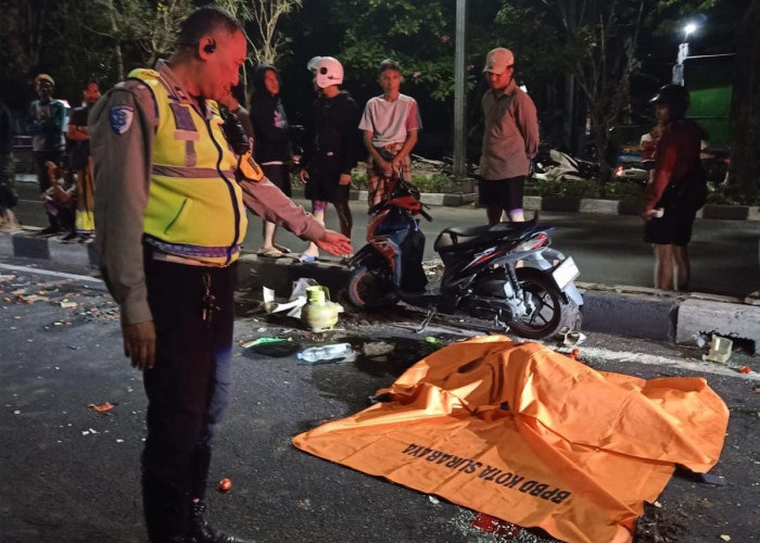 Kecelakaan Motor vs Truk di Dupak Surabaya, 1 Orang Tewas