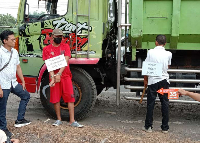 Polisi Rekonstruksi 46 Adegan Kasus Pembunuhan Sopir Truk di Pasuruan