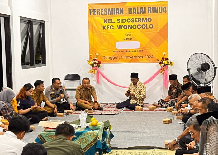 Polsek Wonocolo Bersama 3 Pilar Hadiri Peresmian Pembangunan Balai RW 04 Kelurahan Sidosermo